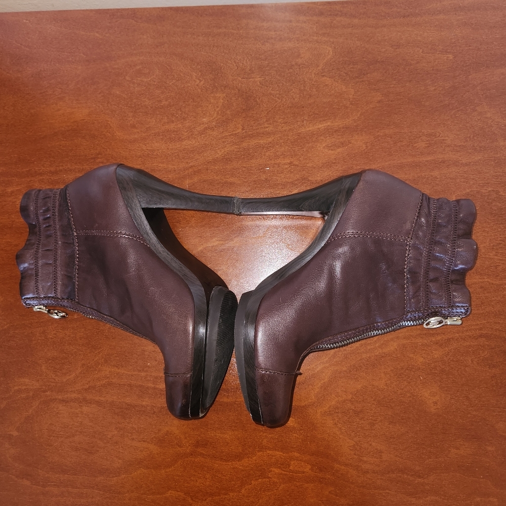 Women's Michael Kors Leather Booties - Picture 9 of 16
